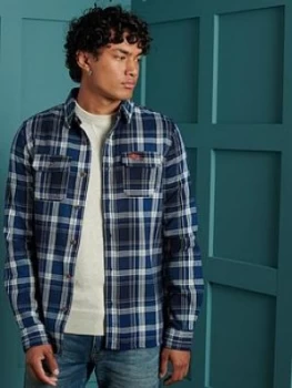 Superdry Classic Lumberjack Shirt, Navy, Size S, Men