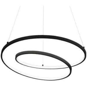 Idealluxlighting - Ideal Lux oz Dimmable Swirl 80cm Integrated LED Pendant Ceiling Light Black, 3000K