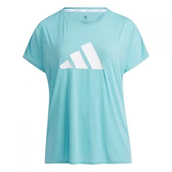adidas 3-Stripes Training T-Shirt (Plus Size) Womens - Mint Ton / White