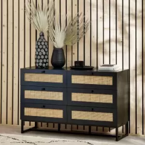 Julian Bowen Padstow 6 Drawer Chest Black