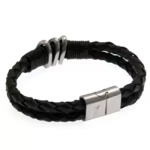 Liverpool FC Leather Bracelet (One Size) (Black)