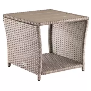 Polyrattan Garden Side Table Cream 45x45x40cm