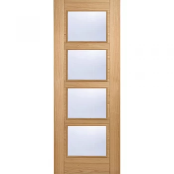 LPD Vancouver Fully Finished Oak 4 Light Clear Glazed Internal Door - 1981mm x 838mm (78 inch x 33 inch)