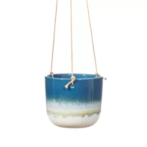 Sass & Belle Mojave Glaze Blue Hanging Planter