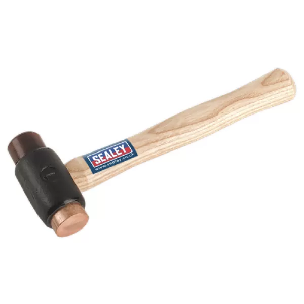 Genuine SEALEY CRF15 Copper/Rawhide Faced Hammer 1.5lb Hickory Shaft