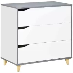 HOMCOM Chest Of Drawers 3 Drawer Unit Storage Organiser For Bedroom White