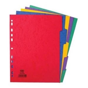 Elba A4 Divider 5-Part Heavyweight 225gsm Pressboard-Card Assorted Single