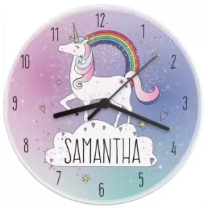 Personalised Unicorn Wooden Clock