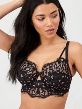 Cleo by Panache Taylor Balconette Bra - Black/Coral, Size 32F, Women