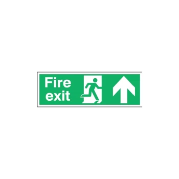 Fire Exit Arrow Up Vinyl Sign - 450 X 150MM