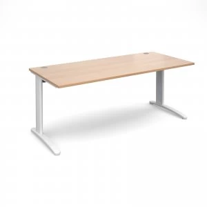 TR10 Straight Desk 1800mm x 800mm - White Frame Beech Top