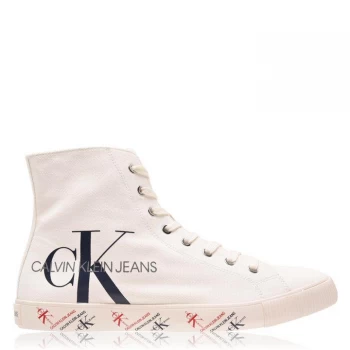 Calvin Klein Jeans Aston High Top Canvas Trainers - Bright White