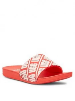 Ugg Logo Beach Sliders - Coral