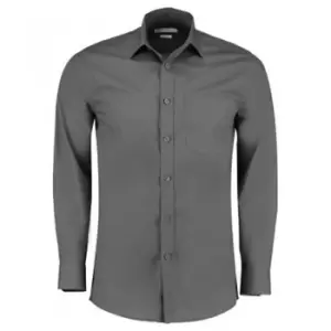 Kustom Kit Mens Long Sleeve Tailored Poplin Shirt (16) (Graphite)