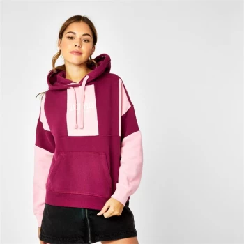 Jack Wills Colour Block Panel Hoodie - Pink