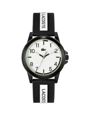 Lacoste White Dial Black and White Strap Kids/Teen Watch, Black