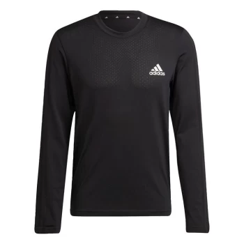 adidas AEROREADY Motion Seamless Sport Long-Sleeve Top Me - Black / White