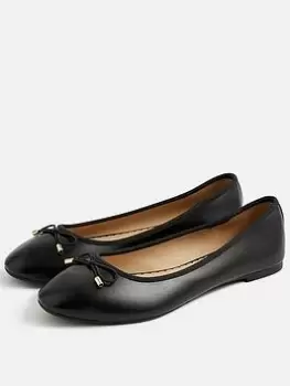 Accessorize Plain Pu Ballerina, Black, Size 41, Women