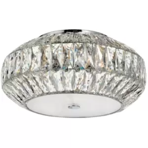 Merano - Clarksville 6 Light Ceiling Light Clear Crystal, White Glass G9