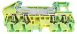 Phoenix Contact St 2,5-Quattro-Pe Terminal Block, Din Rail, 4Pos, 12Awg