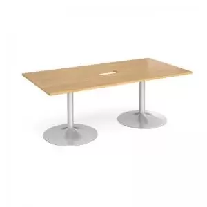 Trumpet base rectangular boardroom table 2000mm x 1000mm with central