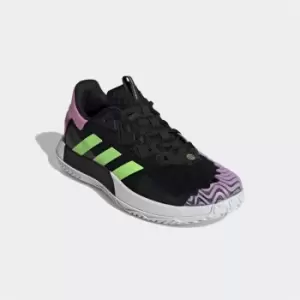 adidas SoleMatch Control Tennis Shoes Mens - Core Black / Signal Green / Pu