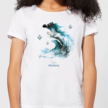 Frozen 2 Nokk Water Silhouette Womens T-Shirt - White - XL