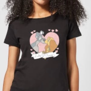 Disney Lady And The Tramp Love Womens T-Shirt - Black - XXL