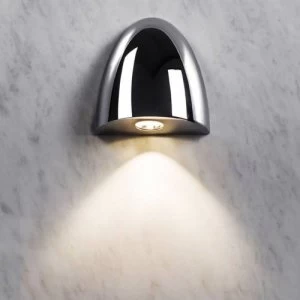 LED 1 Light Indoor Recessed Wall Light Polished Chrome IP65