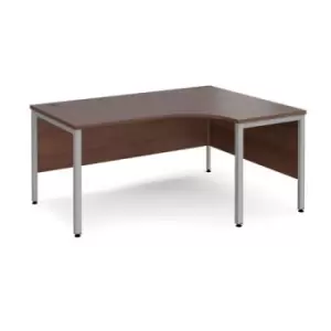 Office Desk Right Hand Corner Desk 1600mm Walnut Top With Silver Frame 1200mm Depth Maestro 25 MB16ERSW