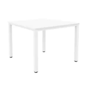 Fraction Infinity Square White Meeting Table With WhiteLegs - 160 X 160