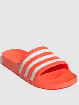 adidas Adilette Aqua - Red/White, Size 5, Women