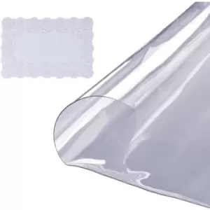 Clear Table Cover Protector, 42 inch/1068mm Round Table Cover, 1.5mm Thick pvc Plastic Tablecloth, Waterproof Desktop Protector for Writing Desk,