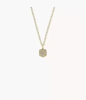 Fossil Women Heritage Crest Gold-Tone Stainless Steel Chain Necklace