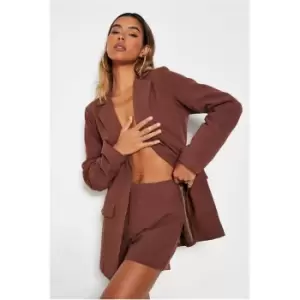 I Saw It First Chocolate Linen Oversized Blazer - Brown