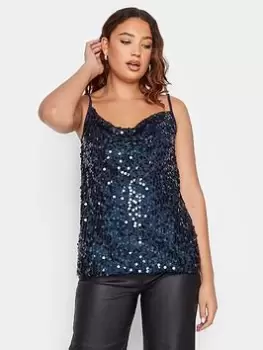 Long Tall Sally Sequin Cami Top Navy, Blue, Size 12, Women