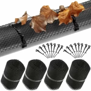 4x Roof-Gutter Guard Protection Grid Mesh Leaves Rain Drain-Off Marten Stop Net