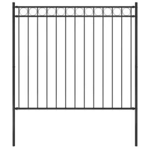 Vidaxl Garden Fence Steel 1.7X1.5 M Black