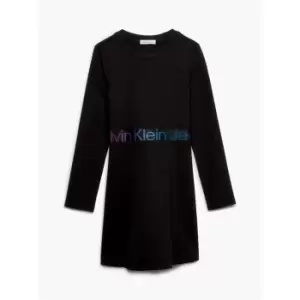 Calvin Klein Jeans Punto Tape Ls Dress - Black