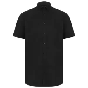 Henbury Mens Modern Short Sleeve Oxford Shirt (S) (Black)