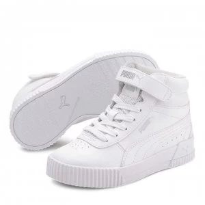 Puma Carina Mid Child Girls Trainers - White