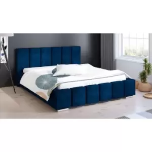 Lemela Bed Double Plush Velvet Blue