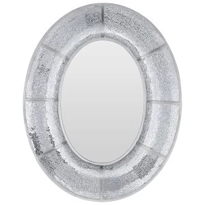 Premier Housewares Wren Mosaic Oval Wall Mirror - Silver