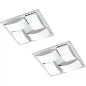 2 PACK Wall Flush Ceiling Light Colour Chrome Shade White Glass Painted 4x LED