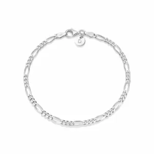 Daisy London 925 Sterling Silver Essentials Figaro Chain Bracelet Sterling Silver