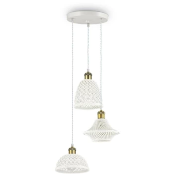 Ideal Lux Lugano - 3 Light Cluster Ceiling Pendant White