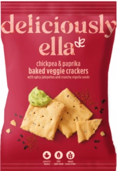 Deliciously Ella Chickpea & Paprika Baked Veggie Crackers - 100g (6 minimum)