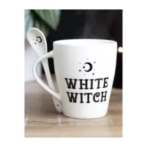 White Witch Ceramic Mug and Spoon Set