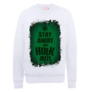 Marvel Avengers Assemble Hulk Stay Angry Sweatshirt - White - S