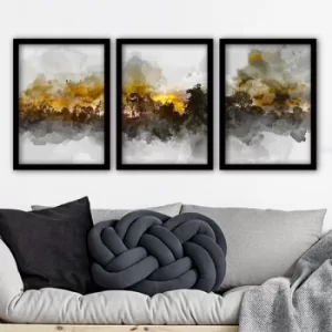 3SC26 Multicolor Decorative Framed Painting (3 Pieces)